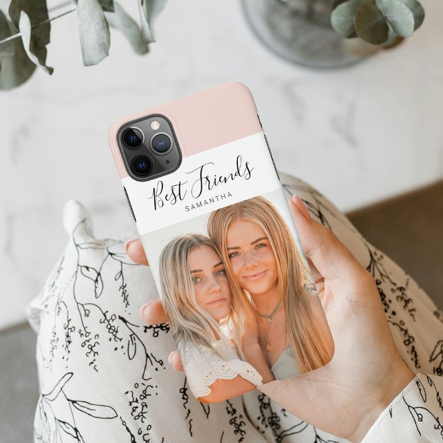 Modern Pink | Personal Photo Best Friends Gift iPhone Case (Creator Uploaded)