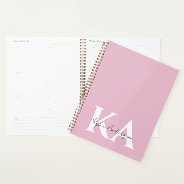 Modern Pink Personalised Monogram Name -  Planner (Display)