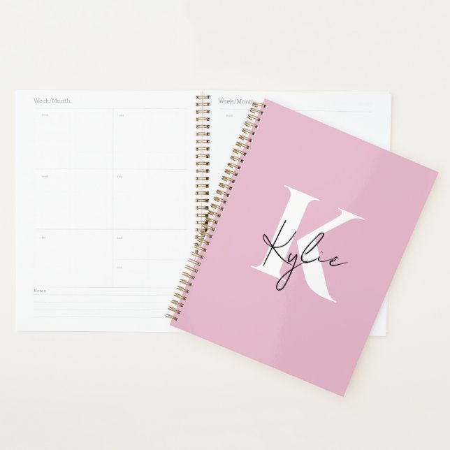 Modern Pink Personalised Monogram Name -  Planner (Display)