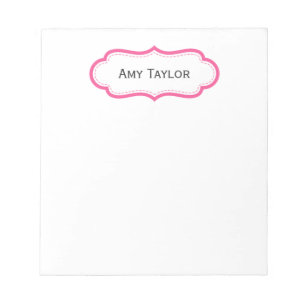 Modern Pink Personalised Notepad