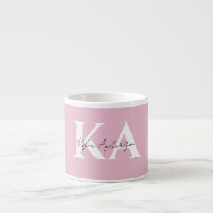 Modern Pink Personalized Monogram Name -  Espresso Cup