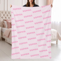 Modern Pink Personalized Repeating Name Pattern