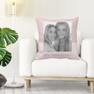 Modern Pink Photo Family Gift Cushion