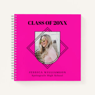 Modern Pink Photo Graduation Party Guest Book