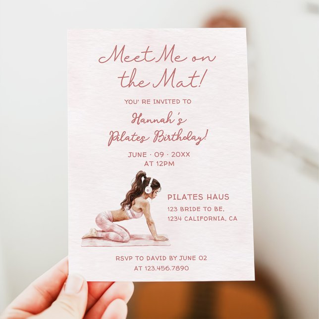 Modern Pink Pilates Princess Birthday Party  Invitation (Creator Uploaded)