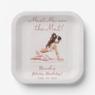 Modern Pink Pilates Princess Birthday Party Paper Plate