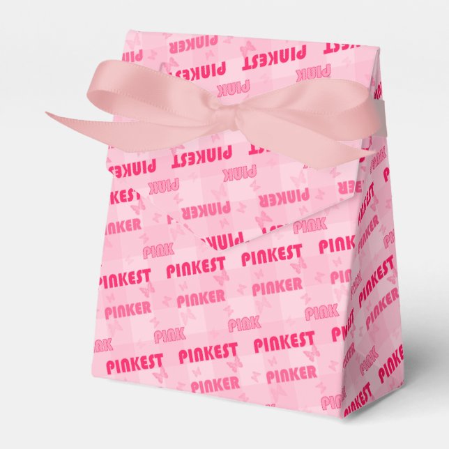 Modern Pink Pinker Pinkest Pattern   Favour Box (Front Side)