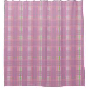 Modern Pink Plaid Shower Curtain
