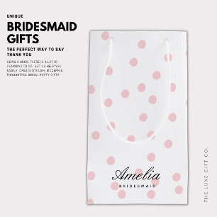 Modern Pink Polka Dot Bridesmaid Gift Bag