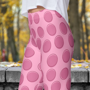 Modern Pink Polka Dot Pattern Leggings