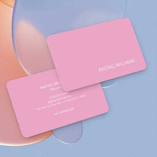Modern Pink Pretty Girly Custom Business Card