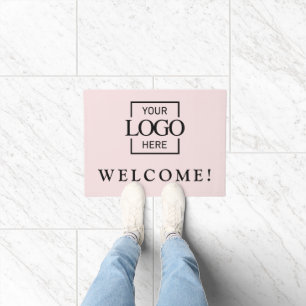 Modern Pink Promotional Business Logo Door Mat