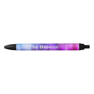 Modern Pink & Purple Circles Abstract Design Noteb Black Ink Pen