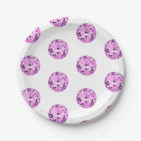 Modern Pink Purple Disco Ball Pattern White