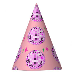 Modern Pink Purple Disco Ball Pink Party    Party Hat