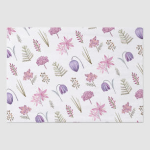 Modern Pink Purple Floral Baby Shower Birthday Tissue Paper