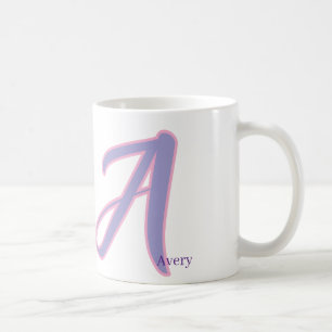 Modern Pink & Purple Monogram Personalized Name A Coffee Mug