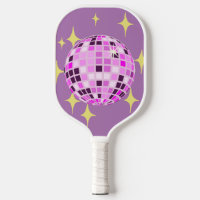 Modern Pink Purple Retro Disco Ball Beige