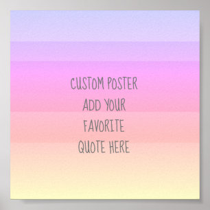 modern pink purple stripes add a quote poster