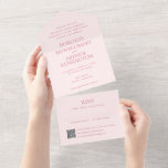 Modern Pink QR Code Elegant Wedding All In One Invitation<br><div class="desc">Modern wedding invitations featuring a simple yet elegant design with serif fonts.</div>