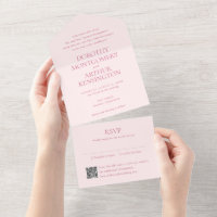 Modern Pink QR Code Elegant Wedding
