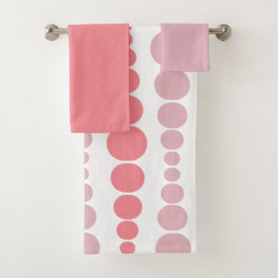 Modern Pink Rectangles  Bath Towel Set