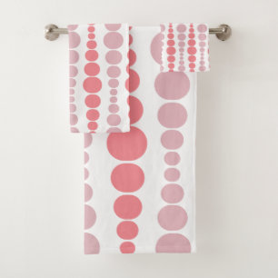 Modern Pink Rectangles Bath Towel Set
