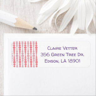 Modern Pink Rectangles Return Address Label