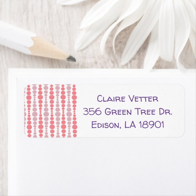 Modern Pink Rectangles  Return Address Label (Insitu)
