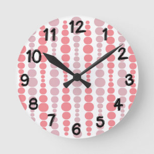 Modern Pink Rectangles  Round Clock
