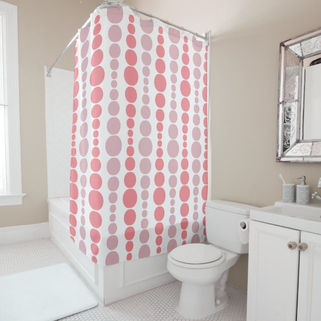 Modern Pink Rectangles  Shower Curtain (In Situ)