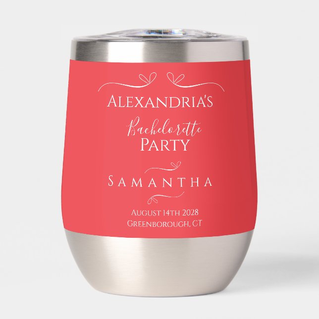 Modern Pink Red Bachelorette Party Favour (Front)