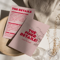 Modern Pink Red Bold Bright Unique Wedding Details