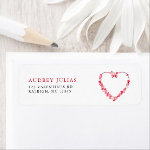 Modern Pink Red Hearts Baby Shower Return Address Return Address Label