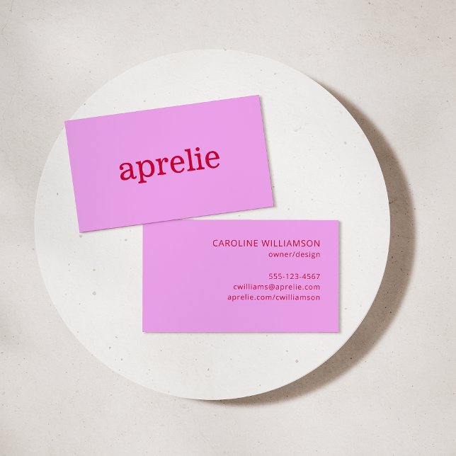 Modern Pink Red Minimalist Creative Professional Business Card (Creator Uploaded)