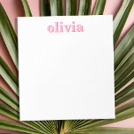 Modern Pink Red Personalised Name Notepad<br><div class="desc">Create your own personalised notepad with custom initial name in pink red colour and modern minimal typography.</div>