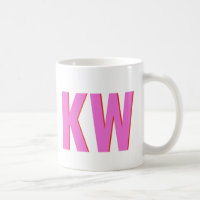 Modern Pink Red Shadow Monogram Personalised