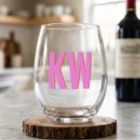 Modern Pink Red Shadow Monogram Personalised