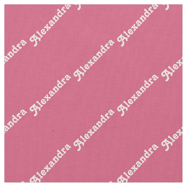 Modern Pink Retro Personalised Fabric (Close Up)
