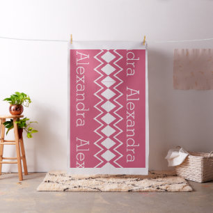 Modern Pink Retro Personalised Fabric