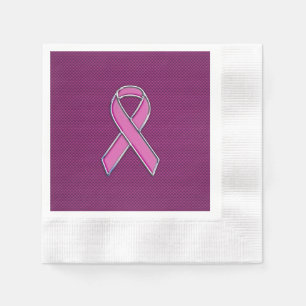 Modern Pink Ribbon Awareness Design Napkin