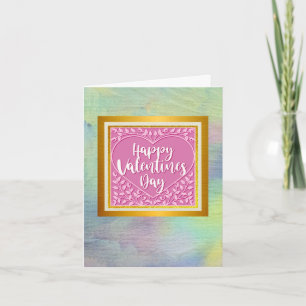 Modern Pink Rose Floral Heart Romantic Valentines Invitation