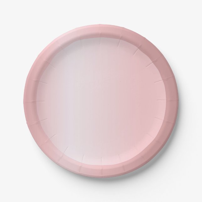 Modern Pink Rose Gold Trendy Elegant Template Paper Plate (Front)