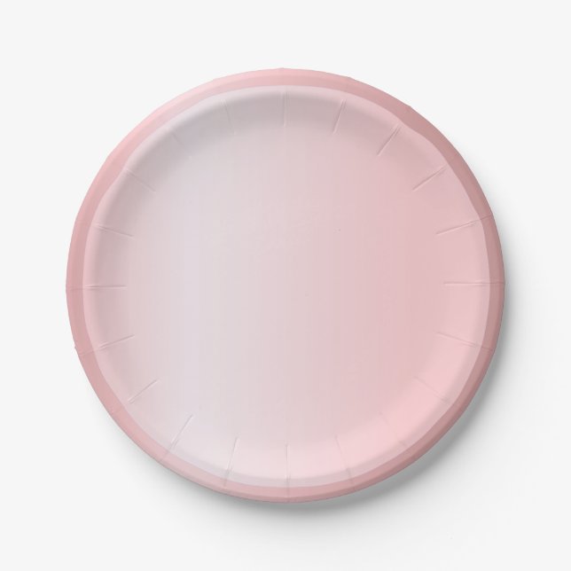 Modern Pink Rose Gold Trendy Template Elegant Paper Plate (Front)