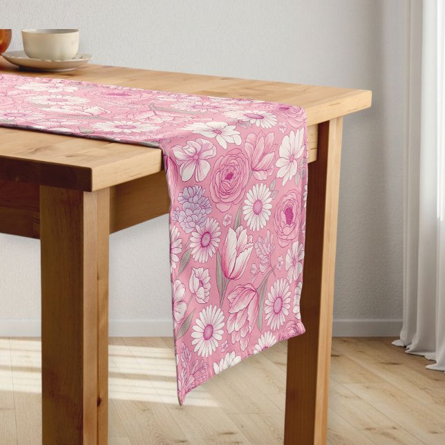 Modern Pink Rose Table Runner (Creator Uploaded)