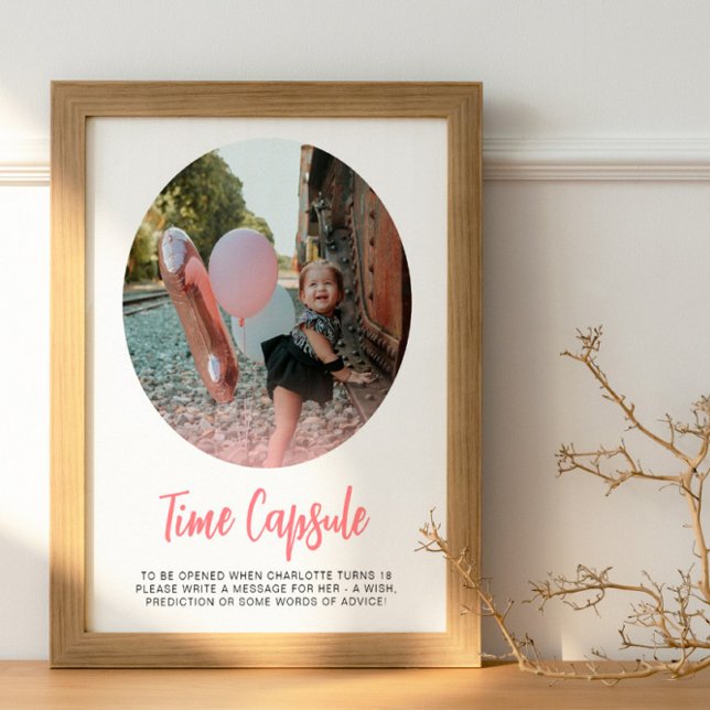 Modern Pink Round Photo Time Capsule Poster (Creator Uploaded)