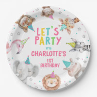 Modern Pink Safari Calling Party Animals Birthday
