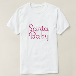 Modern Pink Santa Baby Christmas T-Shirt