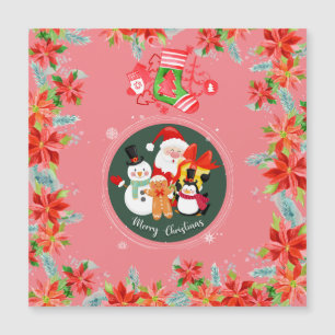 Modern pink santa claus- merry christmas holiday