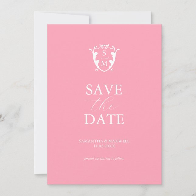 Modern Pink Save The Date (Front)